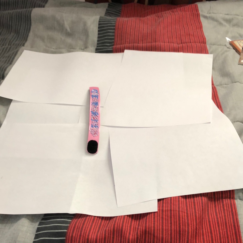 Leather bracelet with stick on diamonds